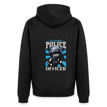 Police Policier Bureau de police - Veste à capuche bio Premium Unisexe - noir - Dos - Nico (187cm)
