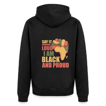 Afro Black Girl Pride Afro Girl Afrocentrique - Veste à capuche bio Premium Unisexe - noir - Dos - Nico (187cm)