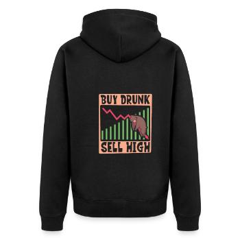 Börsenhändler Forex Trader Investor Trading - Unisex Premium Bio Zip Hoodie - Schwarz - Hinten - Nico (187cm)