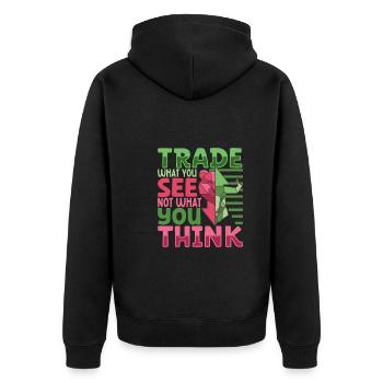 Börsenhändler Forex Trader Investor Trading - Unisex Premium Bio Zip Hoodie - Schwarz - Hinten - Nico (187cm)