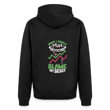 Börsenhändler Forex Trader Investor Trading - Unisex Premium Bio Zip Hoodie - Schwarz - Hinten - Nico (187cm)