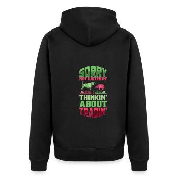 Börsenhändler Forex Trader Investor Trading - Unisex Premium Bio Zip Hoodie - Schwarz - Hinten - Nico (187cm)