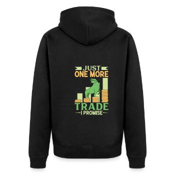 Börsenhändler Forex Trader Investor Trading - Unisex Premium Bio Zip Hoodie - Schwarz - Hinten - Nico (187cm)