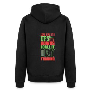 Trader Bourse Trader Forex Trading Investisseur - Veste à capuche bio Premium Unisexe - noir - Dos - Nico (187cm)