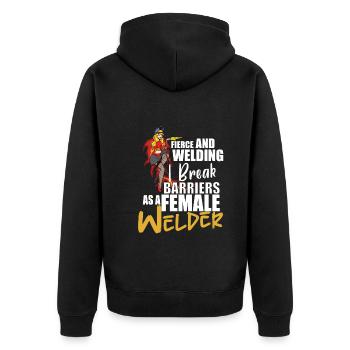 Welder Funny Funny Sweat Gift - Unisex Premium Organic Zip Hoodie - black - Back - Nico (187cm)