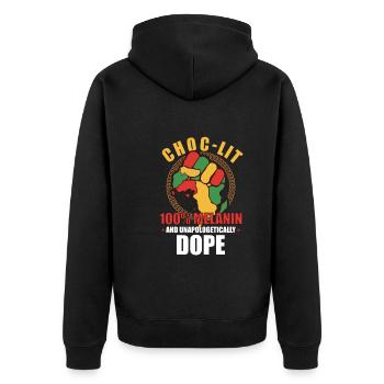 Afro Black Girl Pride Afro Girl Afrocentrique - Veste à capuche bio Premium Unisexe - noir - Dos - Nico (187cm)