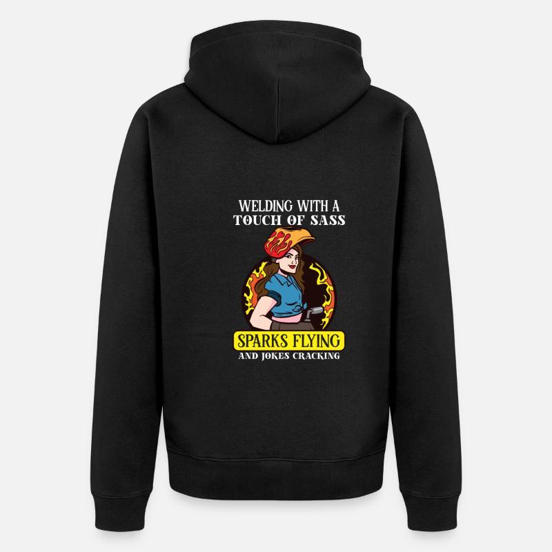 Soudeur drôle - Veste à capuche bio Premium Unisexe - noir