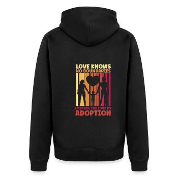 Funny Adoption Adoption Day Gifts - Unisex Premium Organic Zip Hoodie - black - Back - Nico (187cm)