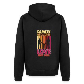 Funny Adoption Adoption Day Gifts - Unisex Premium Organic Zip Hoodie - black - Back - Nico (187cm)
