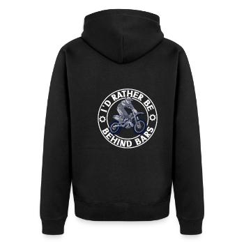 Dirt Bike Dirt Bike Riding Motocross Dirt Biking - Unisex Premium Organic Zip Hoodie - black - Back - Nico (187cm)