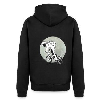 Astronauten fahren Raumfahrer - Unisex Premium Bio Zip Hoodie - Schwarz - Hinten - Nico (187cm)