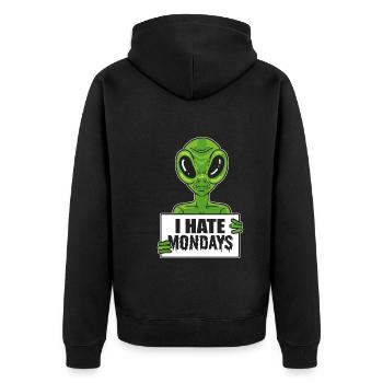 Alien Hate Monday Bourreau de travail - Veste à capuche bio Premium Unisexe - noir - Dos - Nico (187cm)