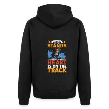 Dirt Bike Dirt Bike Riding Motocross Dirt Biking - Unisex Premium Organic Zip Hoodie - black - Back - Nico (187cm)