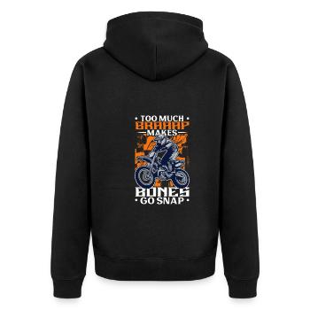 Dirt Bike Dirt Bike Riding Motocross Dirt Biking - Unisex Premium Organic Zip Hoodie - black - Back - Nico (187cm)