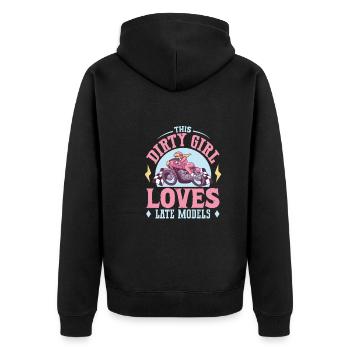 Dirt Bike Dirt Bike Riding Motocross Dirt Biking - Unisex Premium Organic Zip Hoodie - black - Back - Nico (187cm)