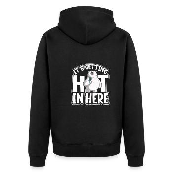 Polar Bear Global Warming Artic Seal hunting Ursus - Unisex Premium Organic Zip Hoodie - black - Back - Nico (187cm)