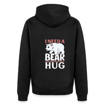 Polar Bear Global Warming Artic Seal hunting Ursus - Unisex Premium Organic Zip Hoodie - black - Back - Nico (187cm)