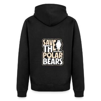 Polar Bear Global Warming Artic Seal hunting Ursus - Unisex Premium Organic Zip Hoodie - black - Back - Nico (187cm)