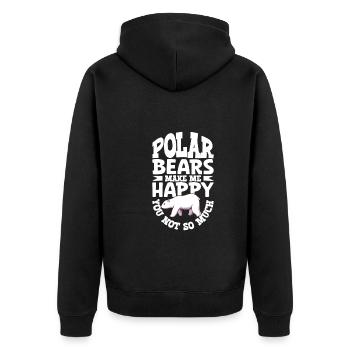 Polar Bear Global Warming Artic Seal hunting Ursus - Unisex Premium Organic Zip Hoodie - black - Back - Nico (187cm)