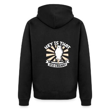 Polar Bear Global Warming Artic Seal hunting Ursus - Unisex Premium Organic Zip Hoodie - black - Back - Nico (187cm)