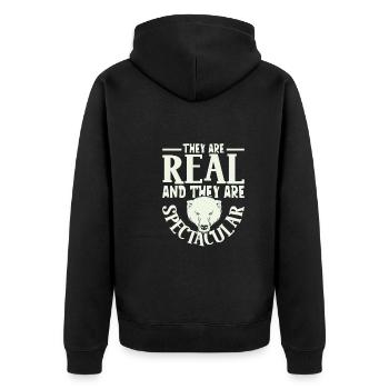 Polar Bear Global Warming Artic Seal hunting Ursus - Unisex Premium Organic Zip Hoodie - black - Back - Nico (187cm)