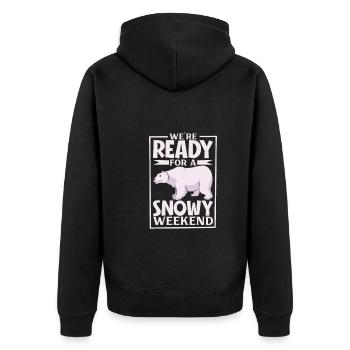 Polar Bear Global Warming Artic Seal hunting Ursus - Unisex Premium Organic Zip Hoodie - black - Back - Nico (187cm)