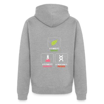 Biologie Chimie Physique Professeur de biologie - Veste à capuche bio Premium Unisexe - gris chiné - Dos - Nico (187cm)