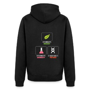 Biologie Chimie Physique Professeur de biologie - Veste à capuche bio Premium Unisexe - noir - Dos - Nico (187cm)