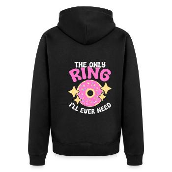 Donut Lover Funny and Single - Unisex Premium Organic Zip Hoodie - black - Back - Nico (187cm)