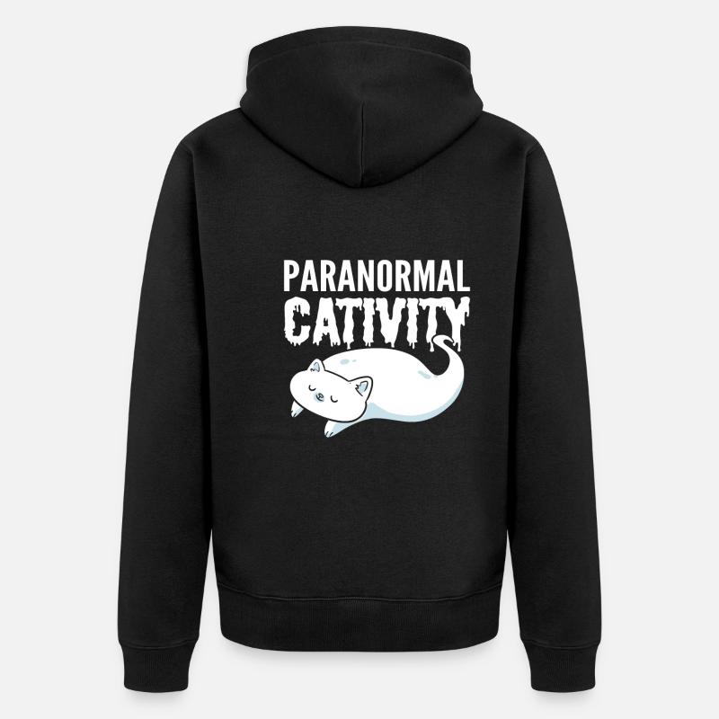 Paranormal Cat Ghostbusters - Veste à capuche bio Premium Unisexe - noir
