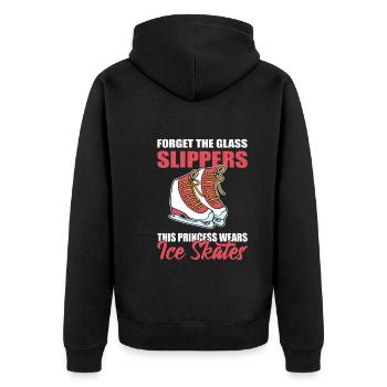 Lustiges Schlittschuhe Design - Unisex Premium Bio Zip Hoodie - Schwarz - Hinten - Nico (187cm)