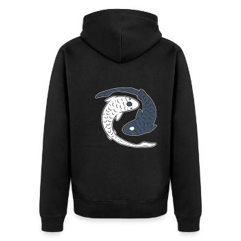 Yin Yang Koi Propriétaire de poisson - Veste à capuche bio Premium Unisexe - noir - Dos - Nico (187cm)