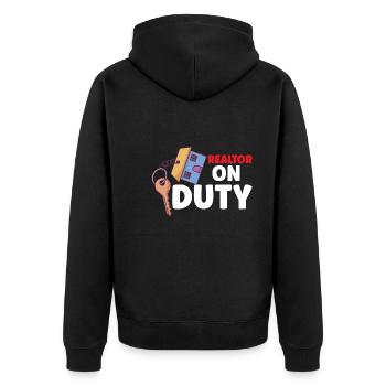 Real Estate Agent Realtor Home Closing Investor - Unisex Premium Organic Zip Hoodie - black - Back - Nico (187cm)