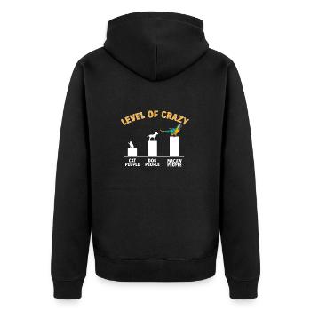Yellow-breasted Macaw Parrot Blue And Yellow Macaw - Unisex Premium Organic Zip Hoodie - black - Back - Nico (187cm)