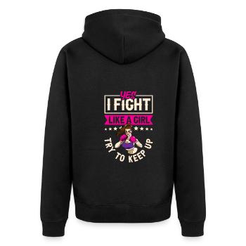 Boxe féminine Boxe féminine Boxeuse féminine - Veste à capuche bio Premium Unisexe - noir - Dos - Nico (187cm)