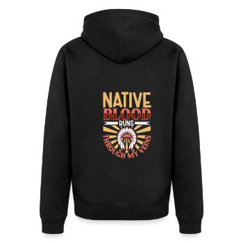 Indian Aborigines History of the Indigenous People - Unisex Premium Organic Zip Hoodie - black - Back - Nico (187cm)