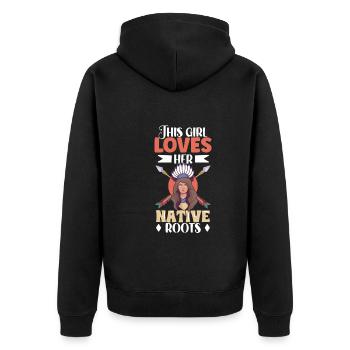 Indian Aborigines History of the Indigenous People - Unisex Premium Organic Zip Hoodie - black - Back - Nico (187cm)