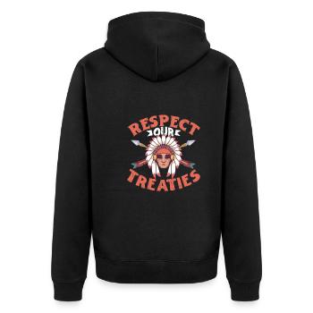 Indian Aborigines History of the Indigenous People - Unisex Premium Organic Zip Hoodie - black - Back - Nico (187cm)