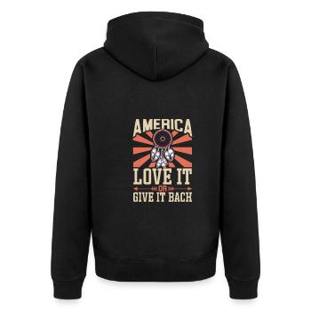 Indian Aborigines History of the Indigenous People - Unisex Premium Organic Zip Hoodie - black - Back - Nico (187cm)