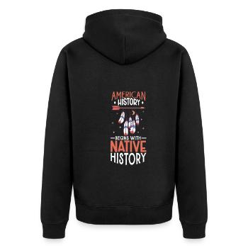 Indian Aborigines History of the Indigenous People - Unisex Premium Organic Zip Hoodie - black - Back - Nico (187cm)