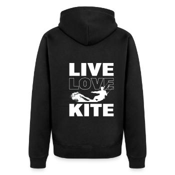 Kitesurf Kite Flyer - Veste à capuche bio Premium Unisexe - noir - Dos - Nico (187cm)