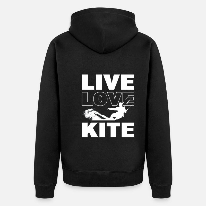 Kitesurf Kite Flyer - Veste à capuche bio Premium Unisexe - noir