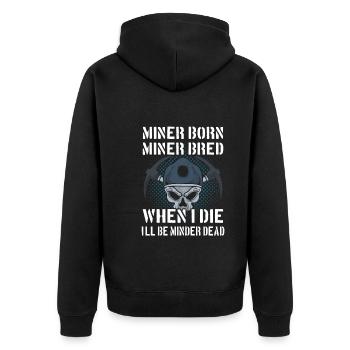 Fier mineur - Veste à capuche bio Premium Unisexe - noir - Dos - Nico (187cm)