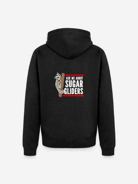 Short-headed glider Sugar Glider - Unisex Premium Organic Zip Hoodie - black