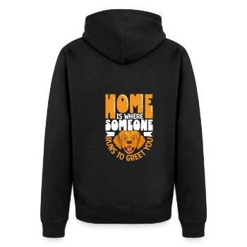Golden Retriever Mom Dog Puppie Dog Sitter - Unisex Premium Bio Zip Hoodie - Schwarz - Hinten - Nico (187cm)