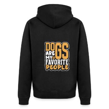 Golden Retriever Mom Dog Puppie Dog Sitter - Unisex Premium Bio Zip Hoodie - Schwarz - Hinten - Nico (187cm)