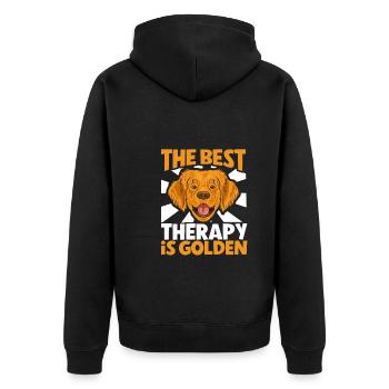 Golden Retriever Mom Dog Puppie Dog Sitter - Unisex Premium Bio Zip Hoodie - Schwarz - Hinten - Nico (187cm)