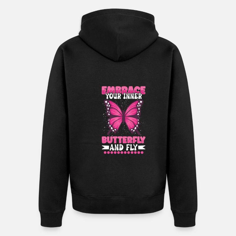 Insecte papillon monarque Monarque Habitat - Veste à capuche bio Premium Unisexe - noir