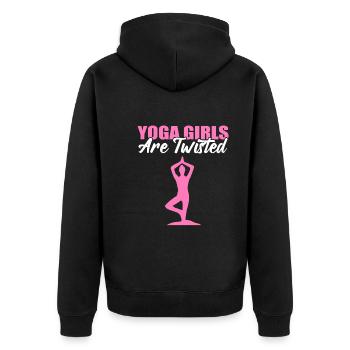 Yoga Girls Are Twisted Pilates - Unisex Premium Organic Zip Hoodie - black - Back - Nico (187cm)