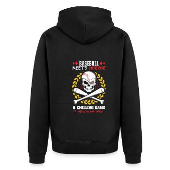 Baseball Cards Baseball Player Baseball Fan Gift - Unisex Premium Bio Zip Hoodie - Schwarz - Hinten - Nico (187cm)